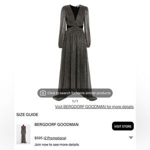 Ramy Brook Black & Gold Maxi Dress - Size 6 (NWT)